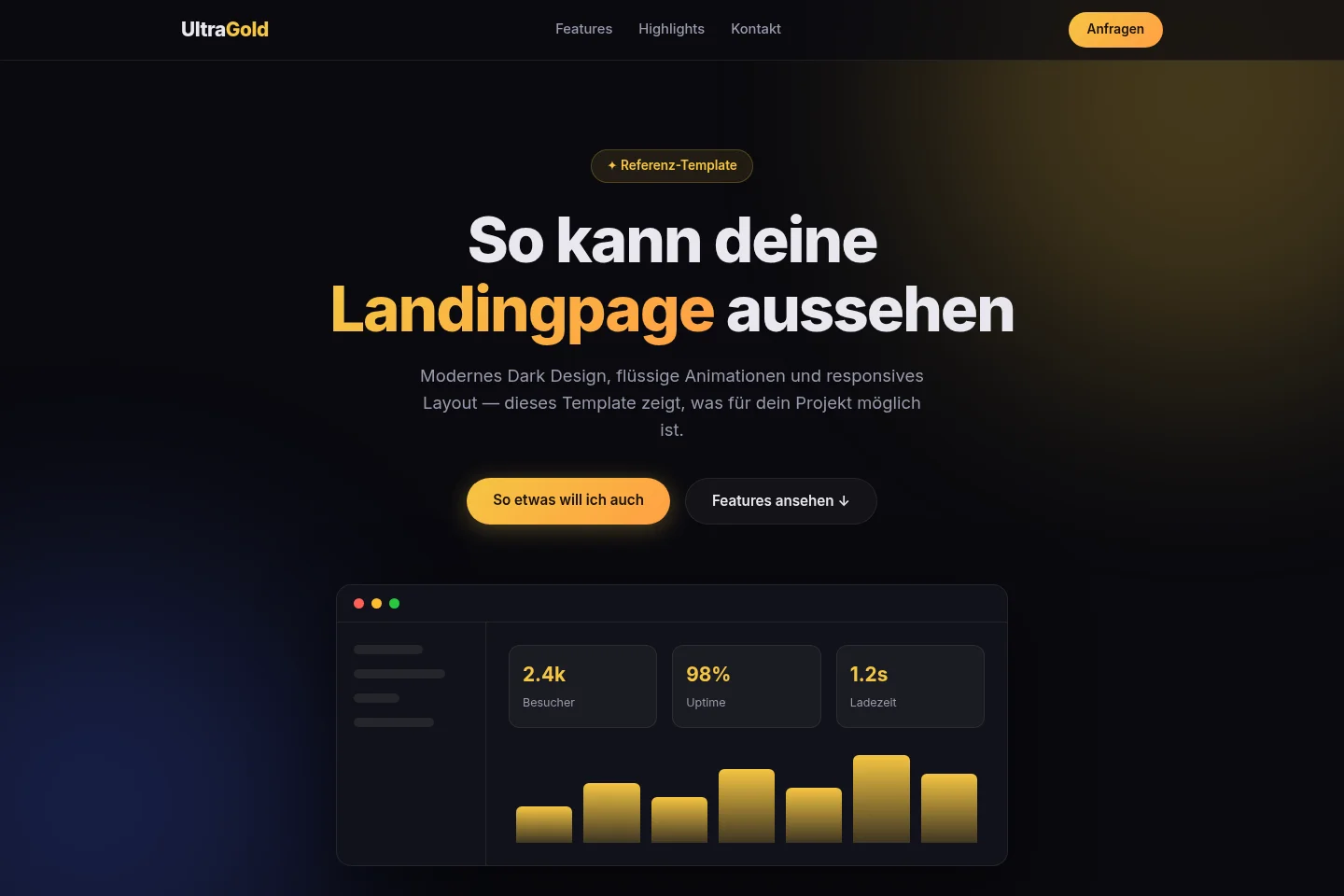 Landingpage Template (Dark)